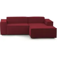 Talamo Italia Divano Fisso con Penisola Ameli 170x240 cm Rosso Rosso, Sfoderabile Sfoderabile, Modulare, Italy, Oekotext