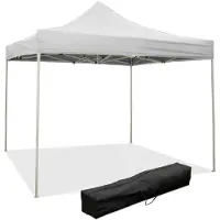 Divina Garden Gazebo richiudibile pieghevole 2 X 2 Bianco ricoperto in PVC impermeabile