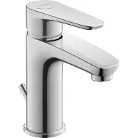 Duravit B.1 Mitigeur monocommandé pour lavabo S, FreshStart, Minusflow, saillie 101mm, avec garniture d'écoulement, B11013001010, B11013001010