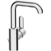 Hansa HANSAPRIMO Mitigeur de lavabo, commande latérale, avec vidage, orientable, saillie : 142 mm, 49542203, 49542203