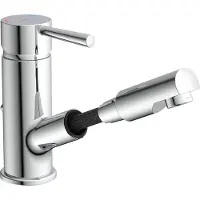 Schutte Miscelatore per lavabo SCHÜTTE Cornwall, miscelatore monocomando con doccetta, rubinetto da bagno cromato