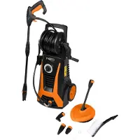 Neo Tools idropulitrice 2200W, 165Bar - Pulizia professionale per cortile, auto e giardino, tubo flessibile ad alta pressione da 8 m, funzione schiuma integrata