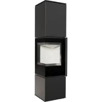 Kratki Stufa in acciaio REN/L sinistra Ø 150 7 kW con molla della porta