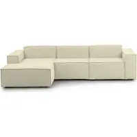 Dmora Divano Fisso con Penisola Alganibra 170x300 cm Beige Beige, Sfoderabile Modulare, Sfoderabile, Italy, Oekotext