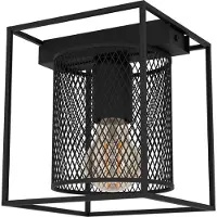 Eglo Plafoniera Catterick, nero, 1 paralume a gabbia