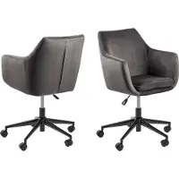 Ebuy24 Sedia da ufficio Noel grigio scuro, nero.
