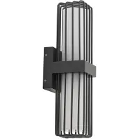 LUCANDE Applique da esterno Chandan, antracite, a 2 luci, IP54