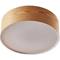 LINDBY plafoniera Dominic, Ø 45 cm, a 3 luci, legno