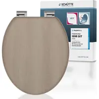 Schutte Sedile per WC SCHÜTTE MDF MODERN WOOD, sedile per WC con chiusura ammortizzata, sedile per WC con anima in legno, coperchio per WC
