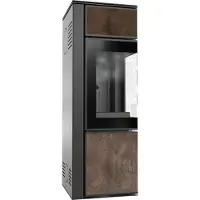 Kratki TORA/S 8 kW Ø 150 sinterizzazione al quarzo OSSIDO MORO rivestimento nero con porta a molla