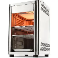 TAINO Design Griglia a gas con riscaldamento superiore per bistecche, 800 gradi, griglia ad alte prestazioni, acciaio inossidabile, argento
