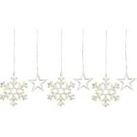 FHS Tenda luminosa a LED stelle fiocchi di neve 200 bianco caldo 2,25x1m 35586