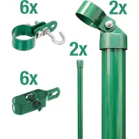 Alberts 601461 Set di angoli per recinzione a maglia ondulata cancello ec maglia verde recinzione, set,filo,verde,zE,1750, zinco-fosfatato verde, , post cancello zE: 76 mm, altezza recinzione: 17 cm