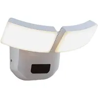 LINDBY Applique da esterni LED Nikias, 30 cm, sensore, a 2 luci, bianco