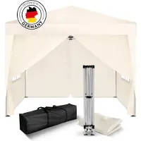 Kronenburg Gazebo pieghevole 2x2 m - Impermeabile, protezione UV 50+, 4 pannelli laterali, color champagne