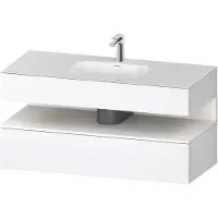 Duravit Collection One lavabo à encastrer avec meuble sous-vasque en console, 1200x550x600mm, niche blanc supermat, QA4787084180000, QA4787084180000