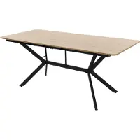 ML-Design Tavolo da pranzo marrone chiaro 180x80x75 cm, tavolo da pranzo rettangolare per 6 persone, tavolo da cucina industriale, tavolo da soggiorno con struttura in acciaio