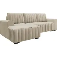 Mirjan 24 Divano ad angolo Kenozi, set di divani, divano ad angolo con box letto e funzione letto, divano a L (colore: Manila 02, lato: destro)