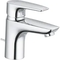Kludi PURE&SOLID Mitigeur monocommandé pour lavabo, hauteur de bec 75mm, garniture d'écoulement, 3.8 l/min, chrome, 343820575WR5, 343820575WR5
