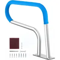 SucceBuy corrimano per piscina, 81,3 x 58,4 cm, acciaio inox, per piscine interne/esterne, ringhiera di sicurezza con piastra di base e accessori