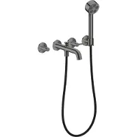 Axor hansgrohe One robinetterie de baignoire 3 trous encastrée pour montage mural, avec poignées manettes et douchette à main, 48444330, 48444330