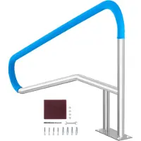 Vevor Corrimano per piscina VEVOR, ingresso per piscina 1420x945x100 mm in acciaio inox con piastra di base per piscine interne/esterne, ringhiera di sicurezza per piscine, maniglione in acciaio inox