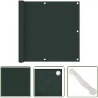 The Living Store Schermo protettivo per balcone Verde scuro 90x600 cm Tessuto Oxford