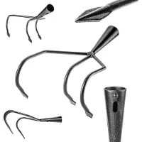 Kadax Artigli da giardino Rastrello da giardino a 3 denti in acciaio condizionatore aeratore