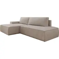 Furnlux Classic FURNLUX Divano angolare Fiord Beige e Nero 275cm / Colore principale: Beige / Dimensioni: 275 x 85 x 167 cm