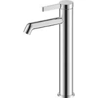 BELVIT - Miscelatore monocomando per lavabo, finitura cromata, con beccuccio curvo