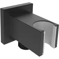Kielle Accessori - Gomito a parete con supporto, nero opaco 20901014