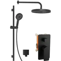 Kielle Vega - Set doccia con miscelatore da incasso, per 2 apparecchi, con accessori e corpo, nero opaco 20618SP24