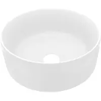 Syfax Lavandino Lusso Rotondo Bianco Opaco 40x15 cm in Vetroceramica