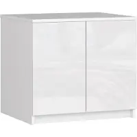Akord S60 STAR Armadietto Bianco Lucido per Guardaroba 60 cm con 2 Ante e 2 Ripiani