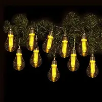 BURI Luci di fata con 10 lampadine LED e timer Decorazione luminosa ghirlanda arancione-bianco caldo
