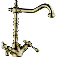 Casa Padrino : Lavabo in stile Art Nouveau miscelatore monocomando, finitura bronzo anticato, completo di gruppo di scarico da 1 1/4 di pollice