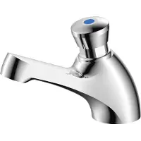 BELVIT Rubinetto a freddo , con chiusura automatica, azionamento a pulsante, montaggio a parete, finitura cromata, erogatore fisso