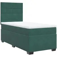 Syfax Giroletto a Molle con Materasso Verde Scuro 100x200 cm Velluto