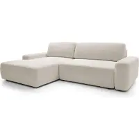 Furnlux Classic FURNLUX Divano angolare Bouli Beige E Nero 264cm / Colore principale: Beige / Dimensioni: 264 x 82 x 162 cm
