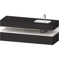 Duravit Collection One lavabo à encastrer avec meuble sous-vasque en console, 1600x550x600mm, niche blanc supermatt, vasque à droite, QA4796084800000, QA4796084800000