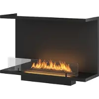 SOLOLED Caminetto a Bioetanolo Da Incasso di Design C800 V2 con Vetro Aperto su 3 Lati Bruciatore da 0,7 Litri