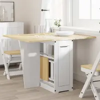 Prolenta Maison Exclusive - Tavolino pieghevole a forma di farfalla, modello , bianco, in legno massello di pino
