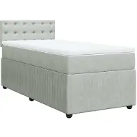 Syfax Giroletto a Molle con Materasso Grigio Chiaro 100x200cm Velluto