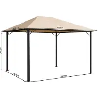Quick Star Padiglione da giardino in metallo Nizza 3x4m tenda da festa sabbia