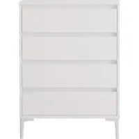 Rebecca Mobili Cassettiera a 4 cassetti Kemiri 98,5x72x45 Truciolare PVC Bianco Moderno