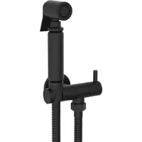 BELVIT Miscelatore per bidet e WC , finitura nero opaco, da montare a parete, set doccia