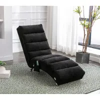 OKWISH Poltrona massaggiante con telecomando, poltrona relax per camera da letto, ufficio, soggiorno, 5 modalità, Nero