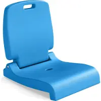 Costway Sedile pieghevole per piscina, sedia portatile per esterni con maniglia, supporto per lo schienale, foro di scarico e struttura in PE, sedia da pavimento blu
