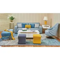 AEA Wohnzimmer Set Sofa 3 Sitzer Sessel Hocker Polster Garnitur Leder Modern 3tlg.