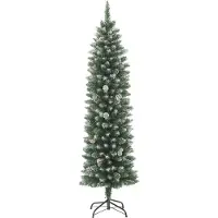Syfax Albero di Natale Artificiale Sottile con Base 210 cm PVC